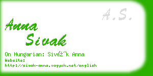 anna sivak business card